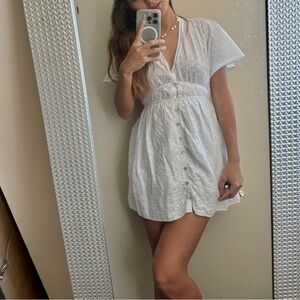 ZARA summer White Eyelet Dress